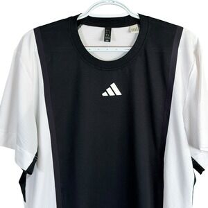 Adidas HEAT.RDY T-Shirt Performance Training Mens L White Black Colorblock read